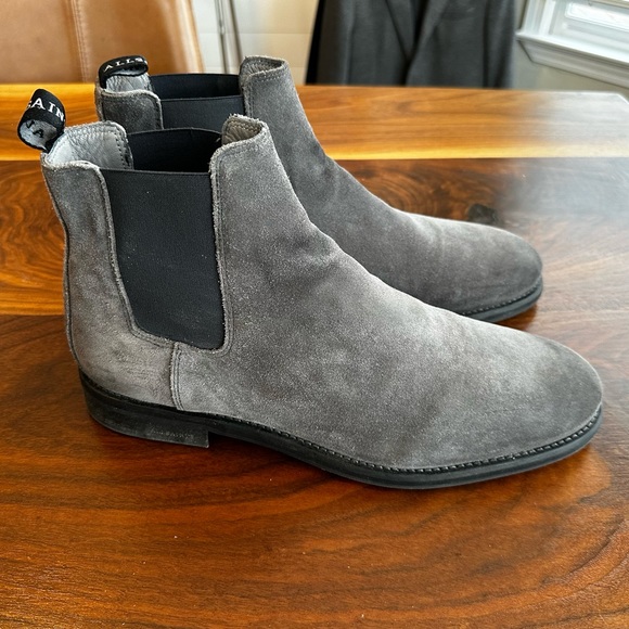 All Saints Gray Suede Men\'s Boots
